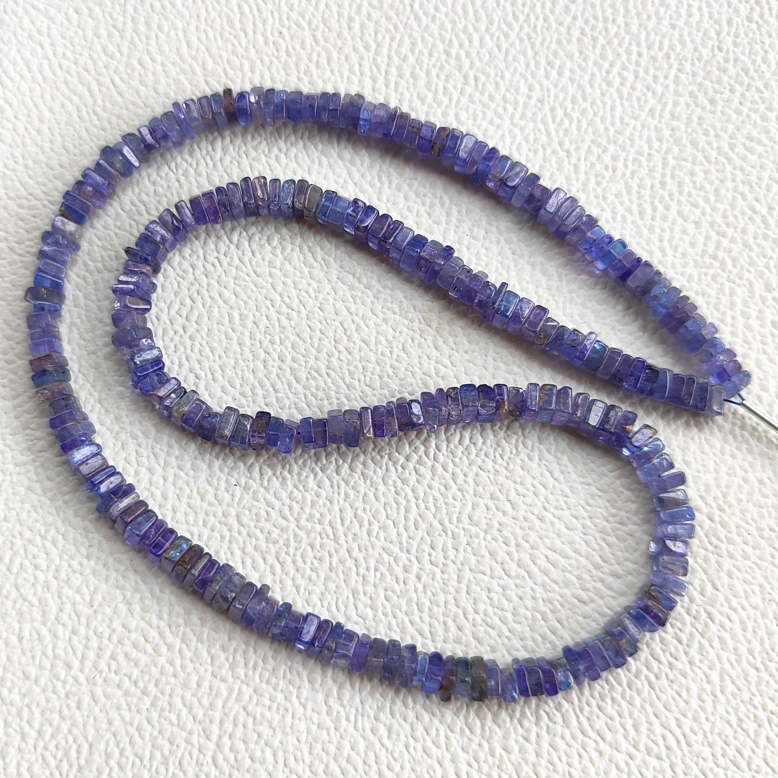 Tanzanite Gemstone Beads 4mm Smooth Heishi Square Spacer 16″ Strand Tanzania