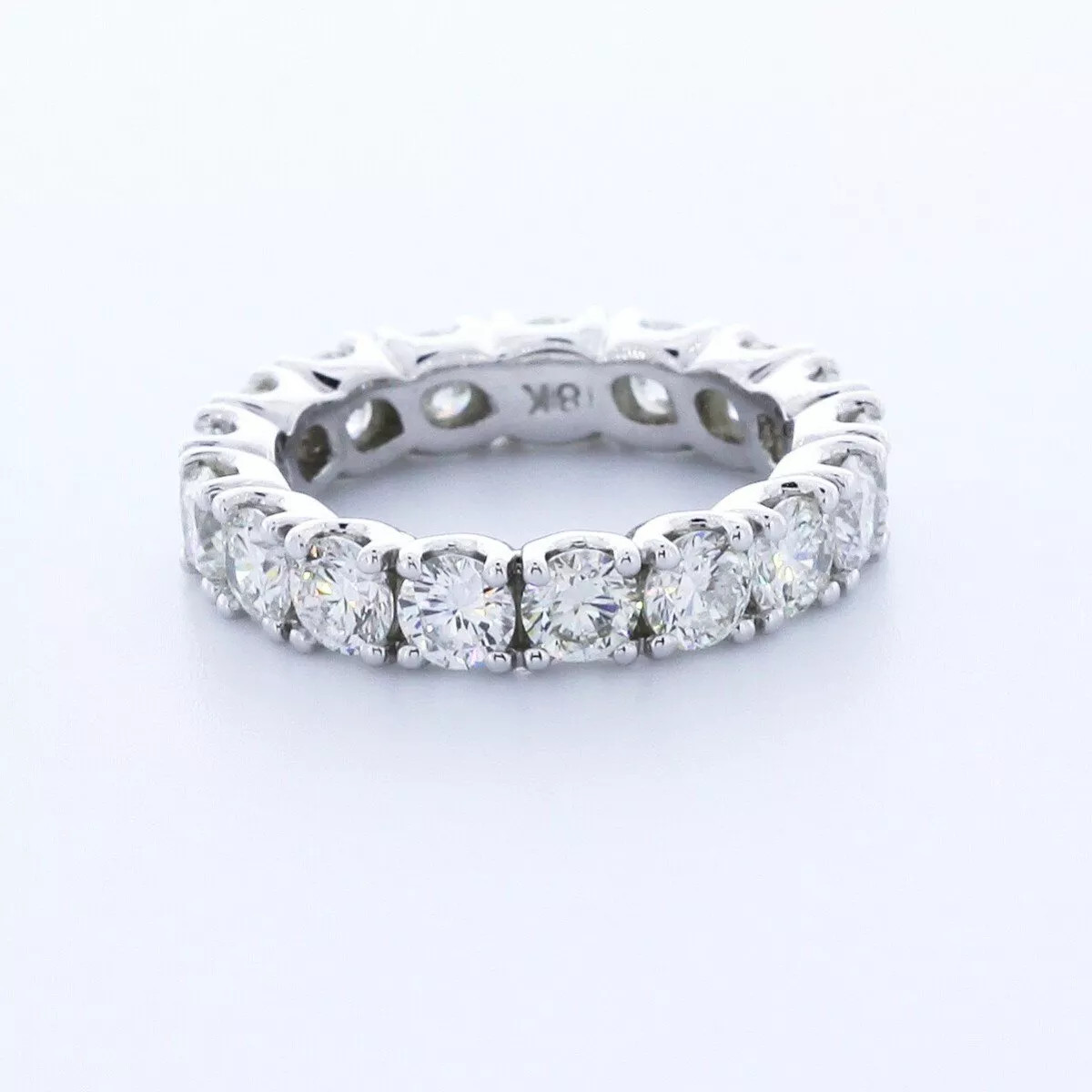 18K Gold Eternity Wedding Ring Classic 3.50 Carat Round Lab-Grown Diamond E VVS2