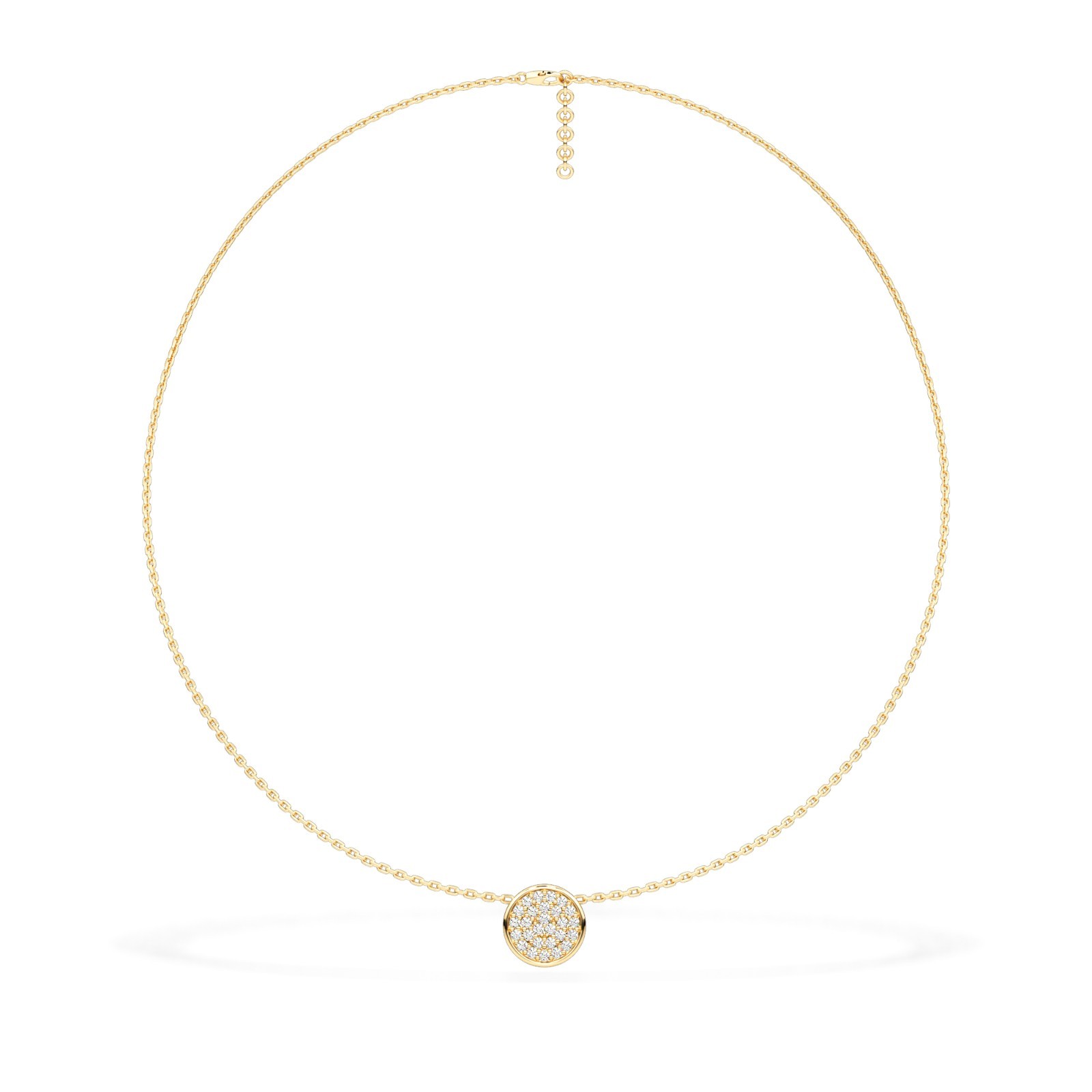 IGI Round Cut Natural or Lab Grown Diamond Cluster Necklace in 10K 14K 18K Gold