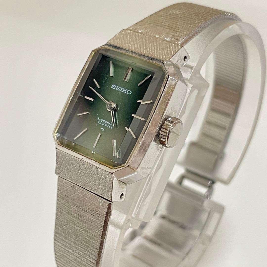 Rare Seiko Special Hand-Winding Watch, 23 Jewels, 1140-3140, Green