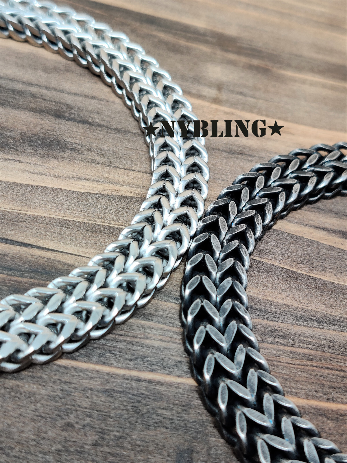 Stainless Steel Bracelet Meshed Woven Curb Chain Cuban Link Wristband Men Women