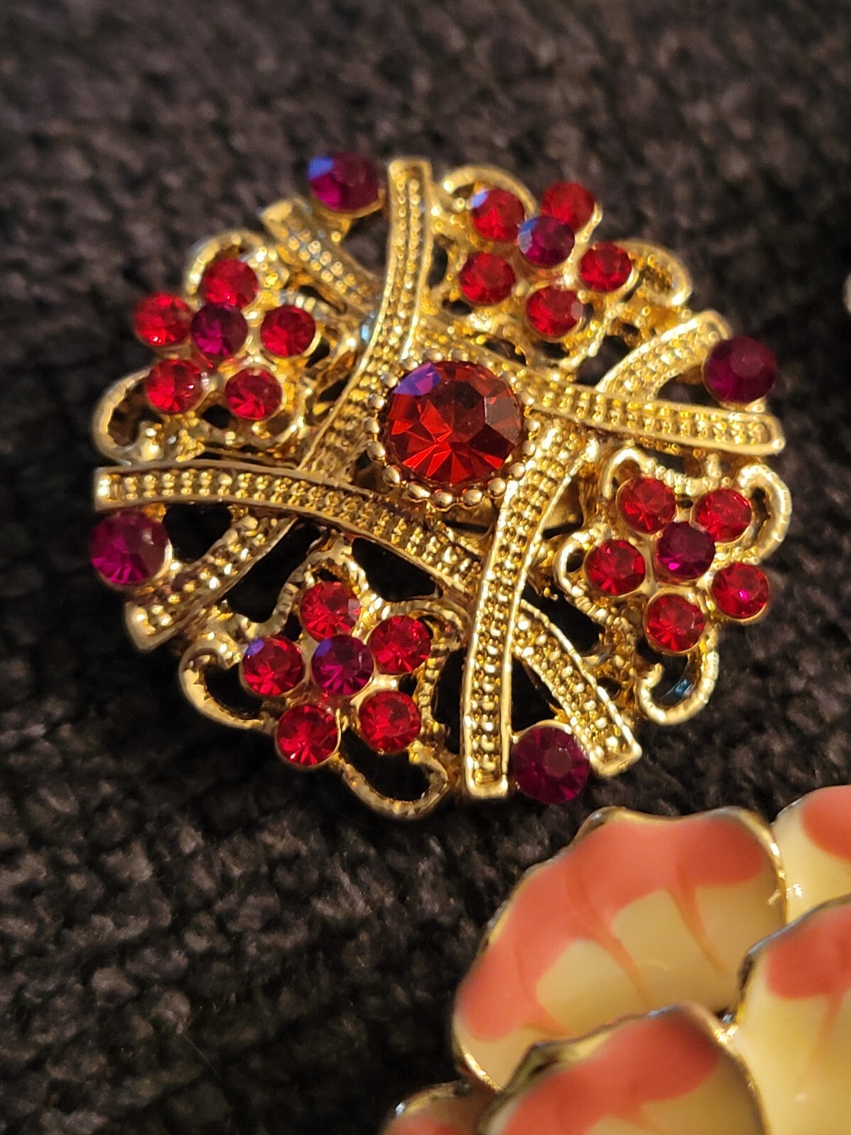 Rhinestone All Occasion Flower Floral Bouquet Brooch Pin Jewelry Lot CA USA E97