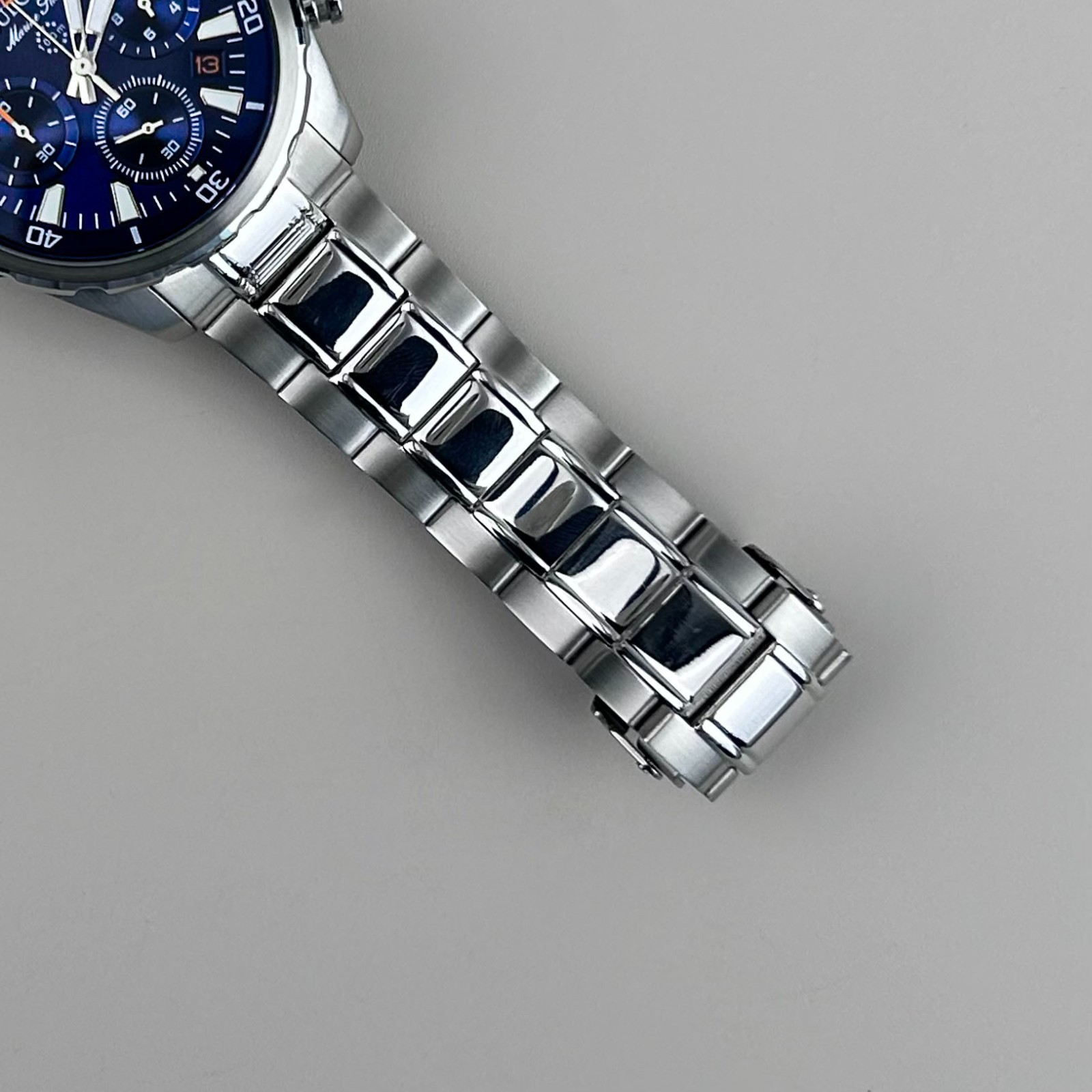 New Bulova Marine Star 96B256 Chronograph Blue Dial Quartz Watch 43MM