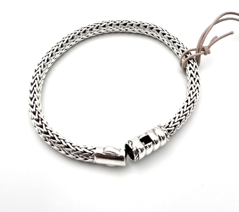 NWT Designer John Hardy Sterling Silver 925 Classic Woven Bracelet Size S — 7″