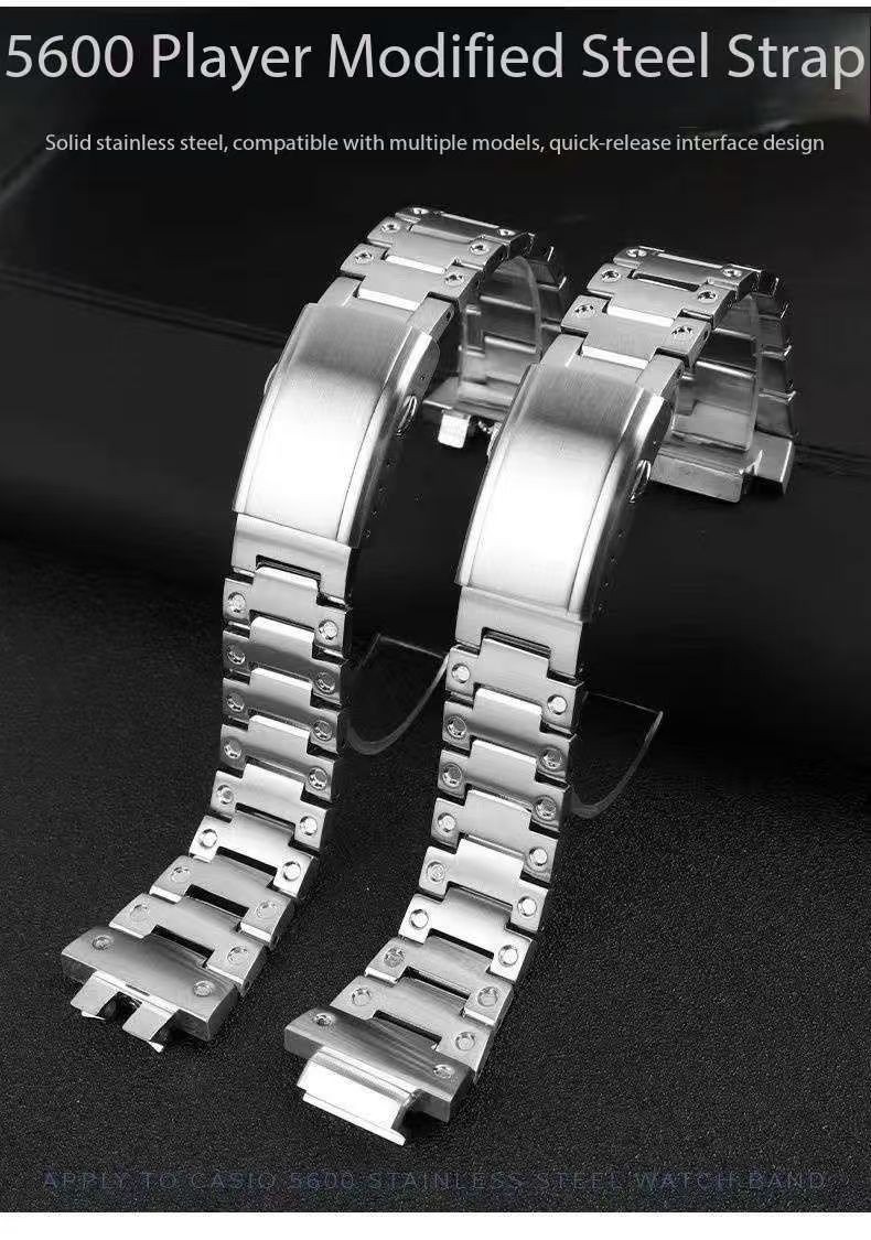 Compatible with G-Shock Casio GM-5600 GM-2100 stainless steel strap