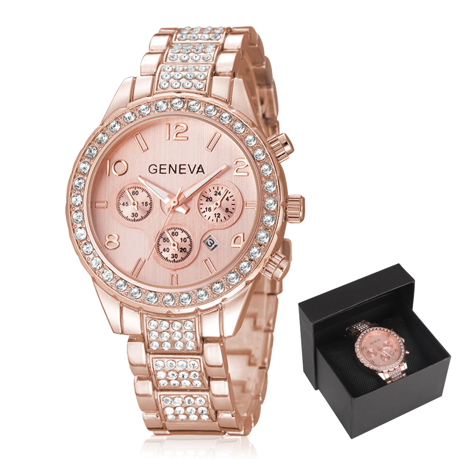 Women’s Quartz Watch Stainless Steel Band Waterproof Elegant Business Wristwatch