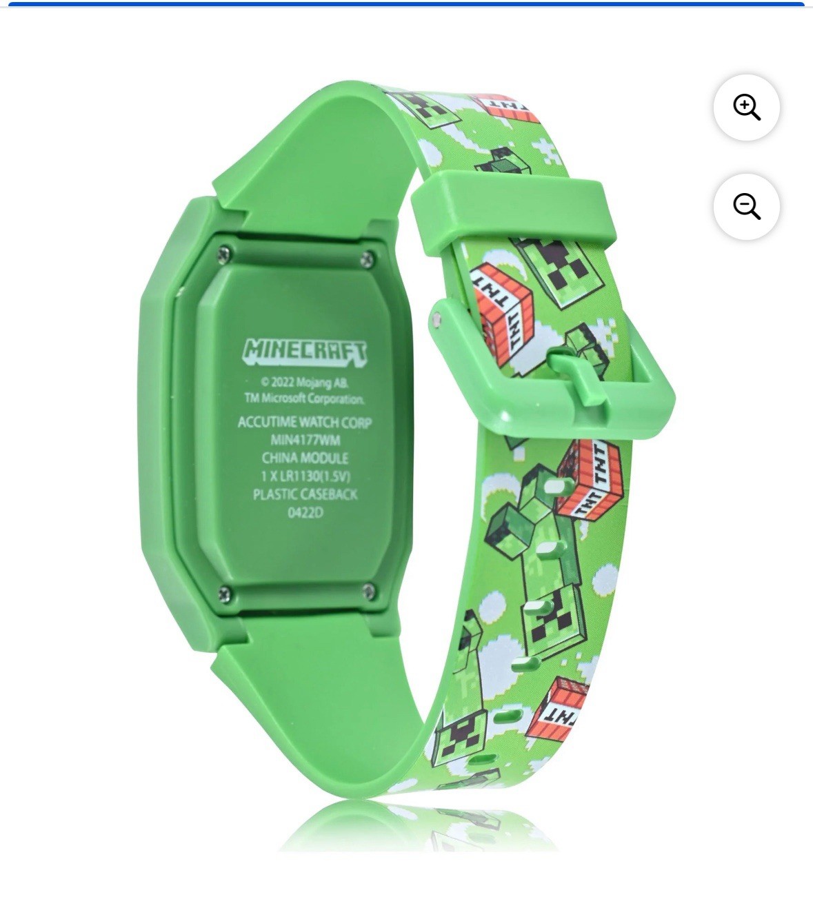 Minecraft Unisex Child Watch with Plastic Strap Color Green (MIN4177WM)