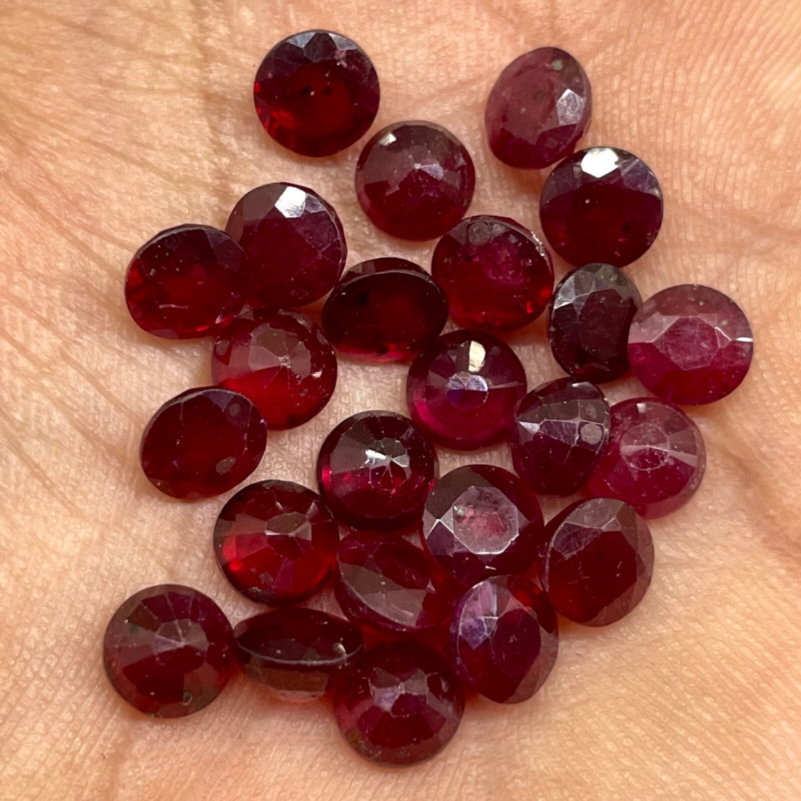 6 Pcs Natural Ruby 6mm Round Cut Rich Red Loose Gemstones Wholesale Lot
