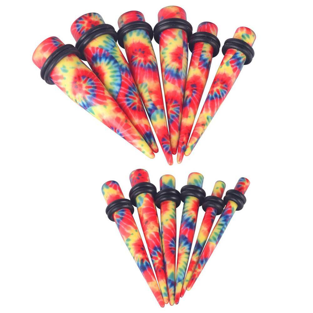 12-18PC Ear Taper Stretching Kit 14G-20MM Beginner Gauges Acrylic Taper Plug Set