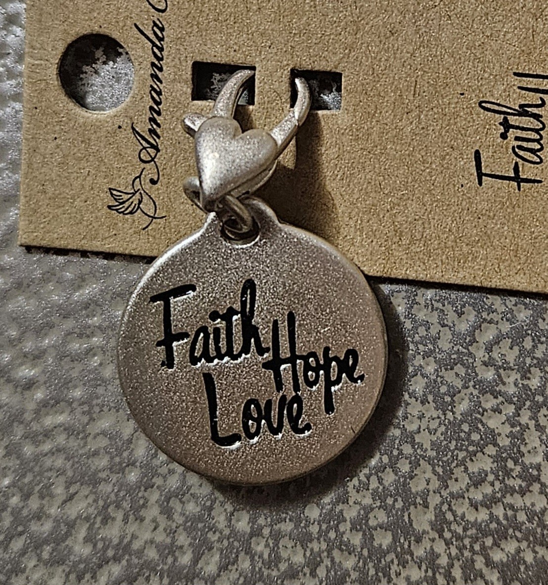 NEW Amanda Blu Charm 1 COR 13:13 FAITH HOPE LOVE Bible Verse Religious