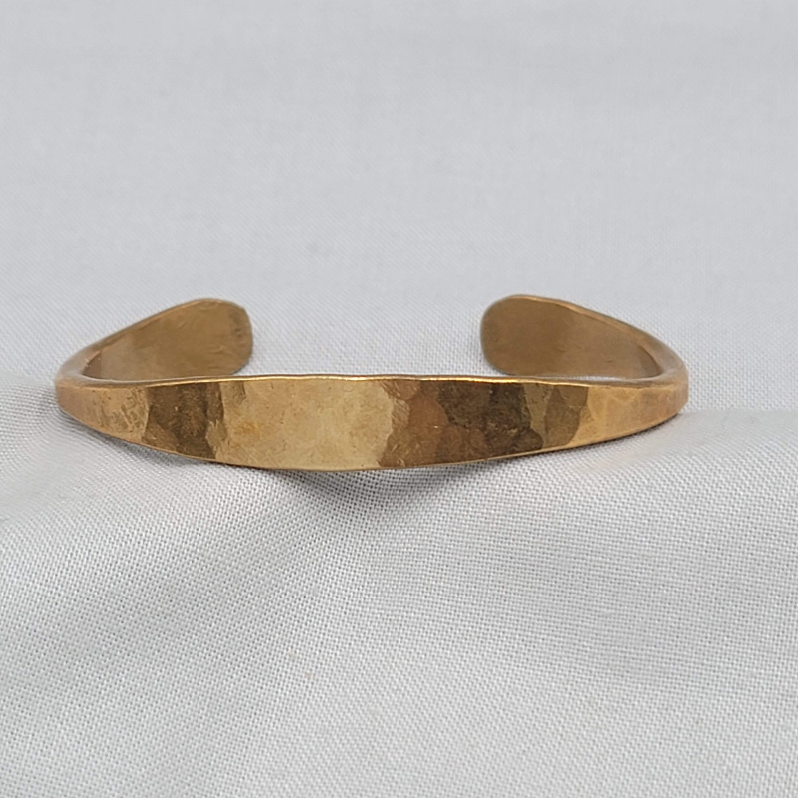 Hammered Brass Cuff Bracelet Artisan 6.75″