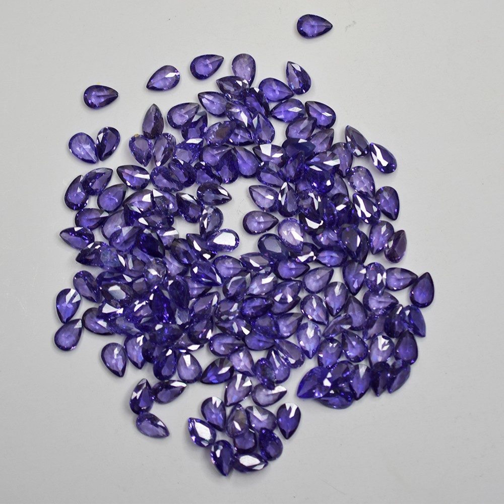 7×5 mm 12.00 Ct Natural Purple Tanzanite Pear Cut Lot Certified Loose Gemstone