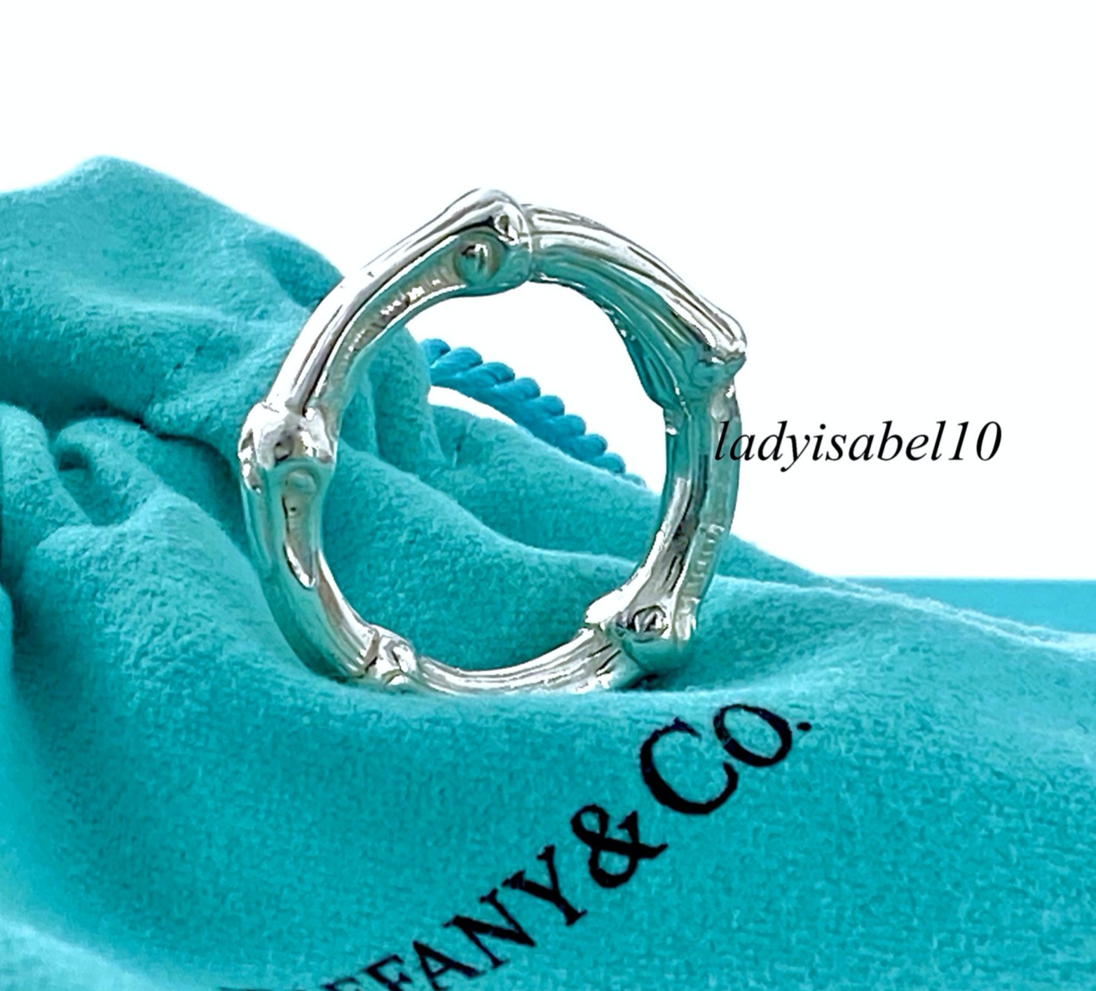 Sz. 5 Tiffany & Co. Bamboo Band Ring Sterling Silver w/POUCH – Authentic