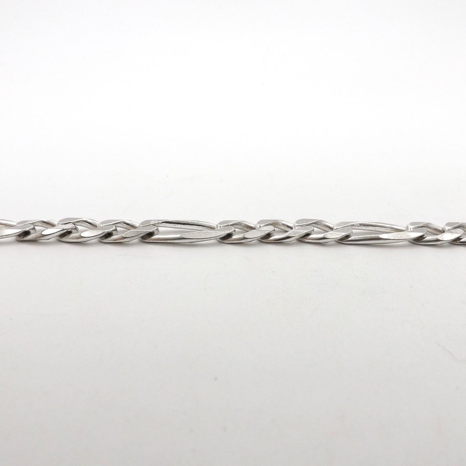 Sterling Silver Figaro Link 8mm Chain Necklace 925 Italy 30in Long Slip On 59gr