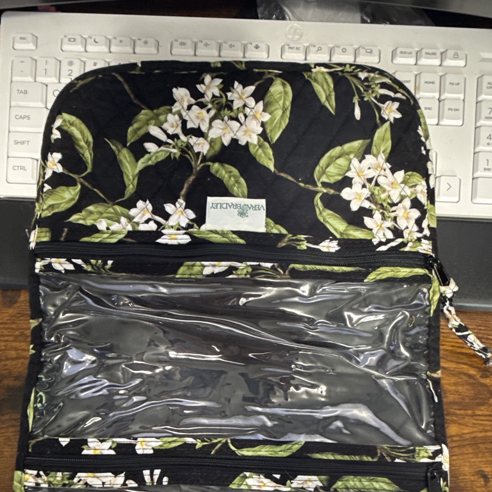 Vera Bradley Floral Hanging Jewelry Bag with 3 Zipper Compartments
