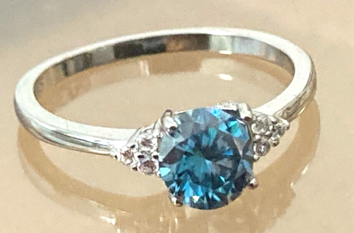 Moissanite Diamond Rings All Sizes & Colours 14k Gold or Rhodium Finish S925