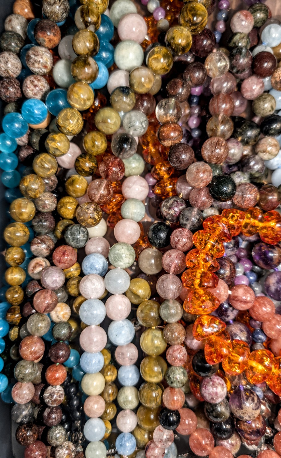 ESTATE FIND! DJOY 925/GEMSTONE BEADED JEWELRY LOT