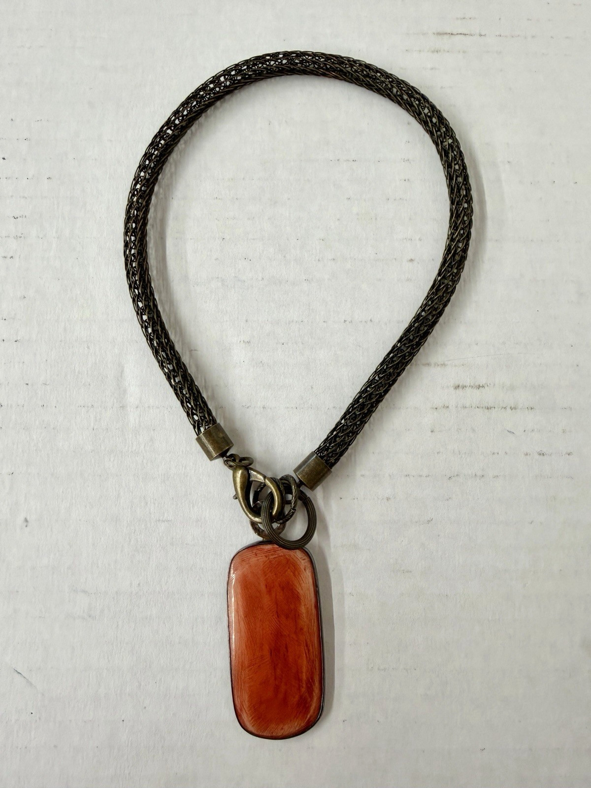Vinge Janice Lee Ripley 2″ Dyed Yak? Pendant JLR 925 stamped Necklace