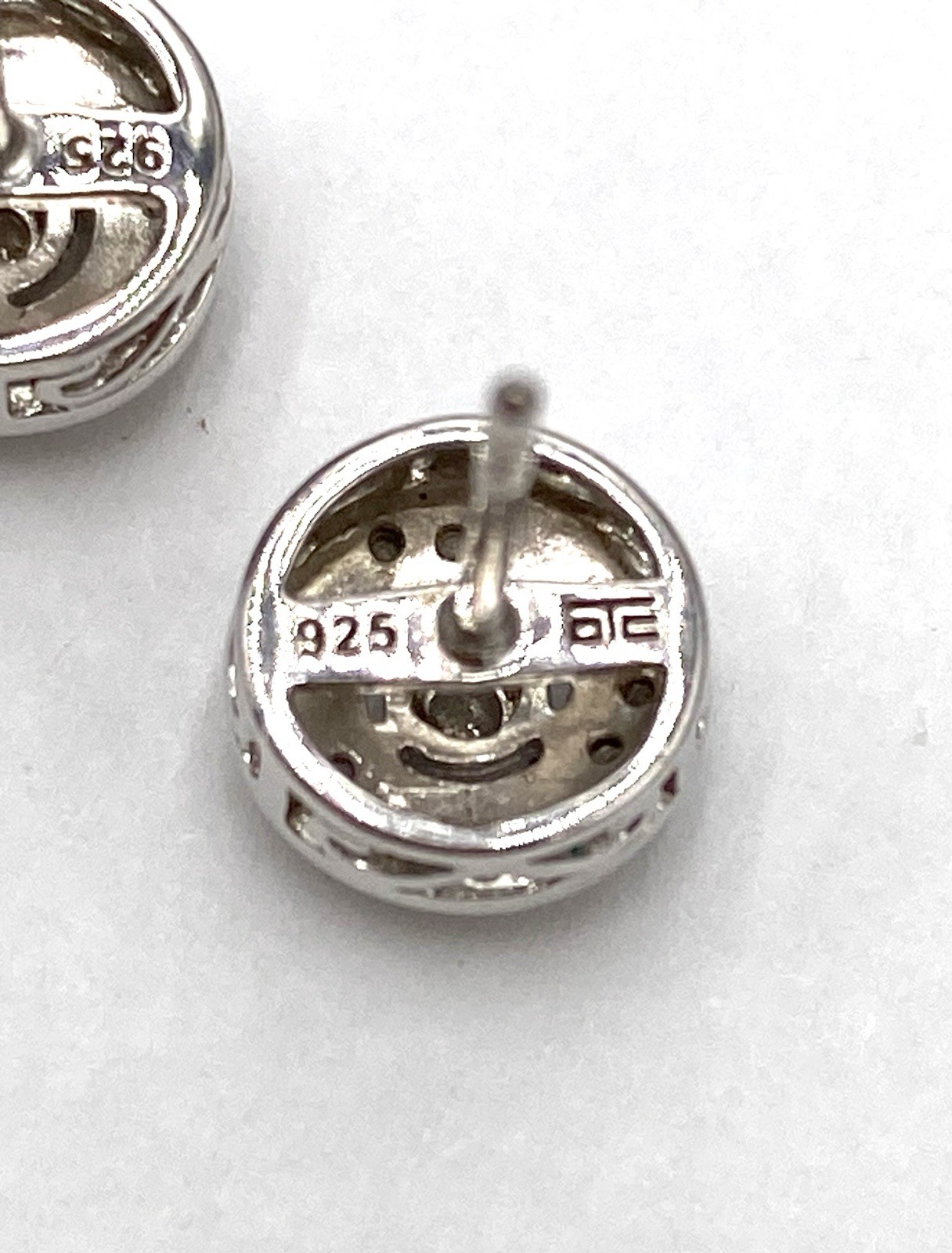 925 OTC Diamonds Earrings Studs Sterling Silver Round