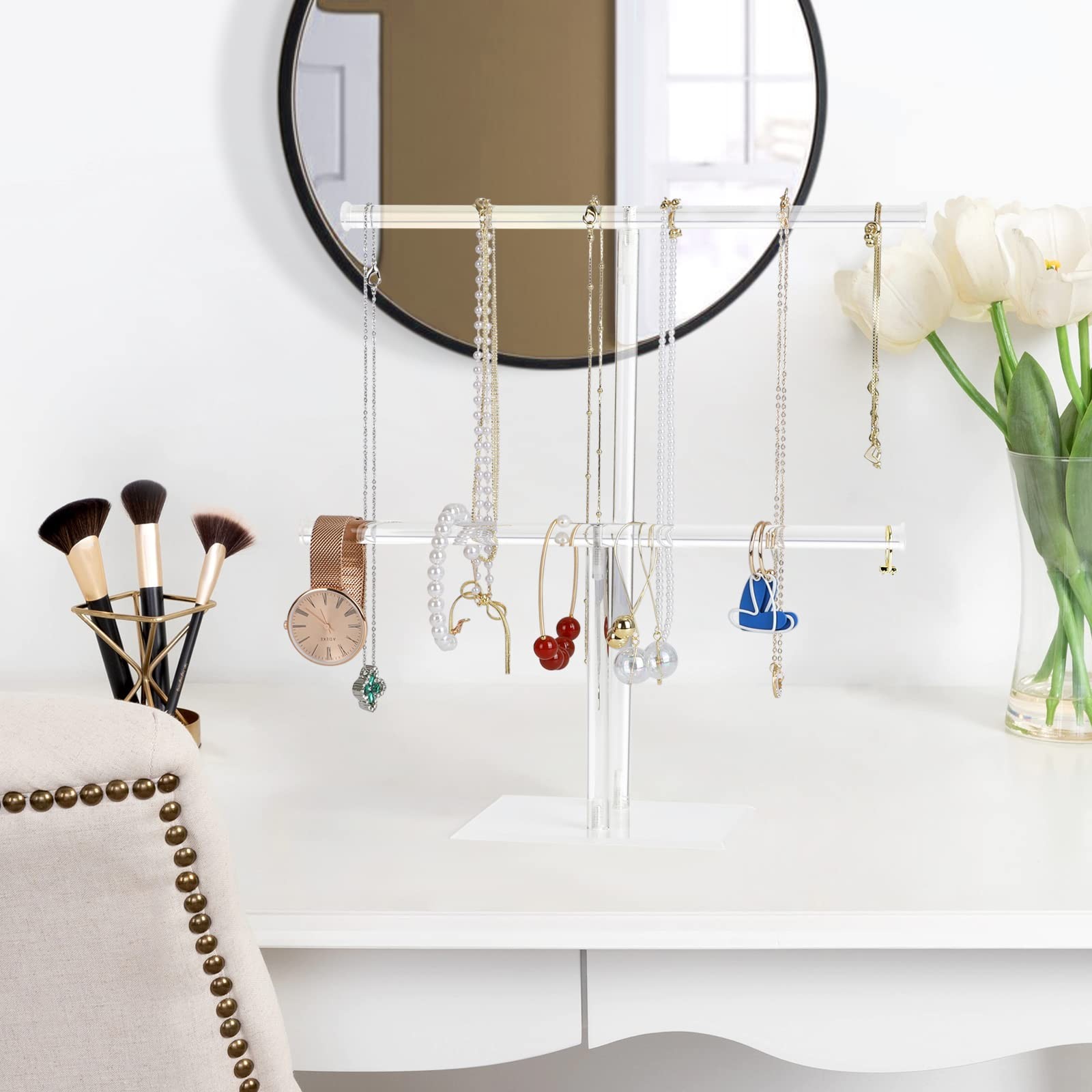 Jewelry Stand Necklace Holder, Acrylic Jewelry Display Holder, Necklace and B…