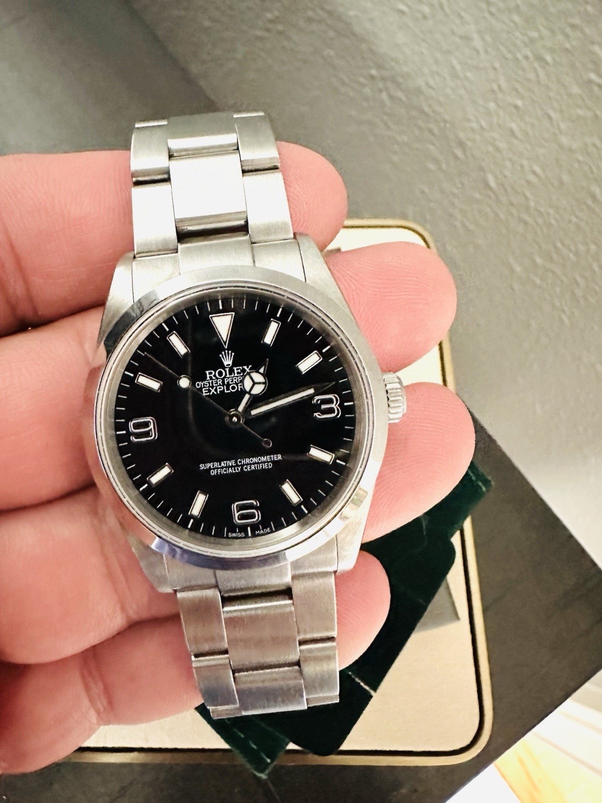 Men’s Stainless Rolex Explorer I Ref 114270 Black Dial Watch~ Z Serial