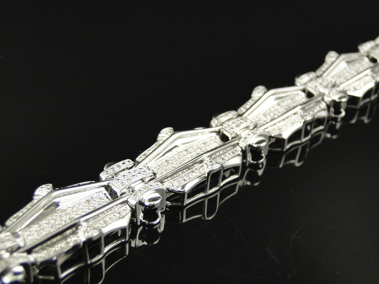 9.00 Ctw Round Cut Real Moissanite Tennis Men’s Bracelet 14k White Gold Plated