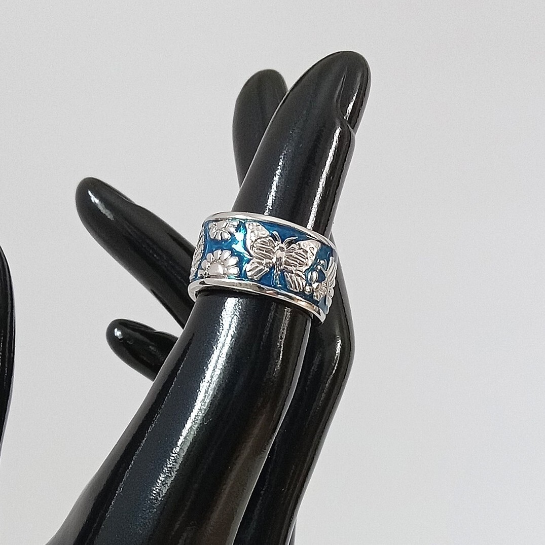 Butterfly Flower .925 Sterling Silver Ring by Peter Stone Fine Jewelry Size 6