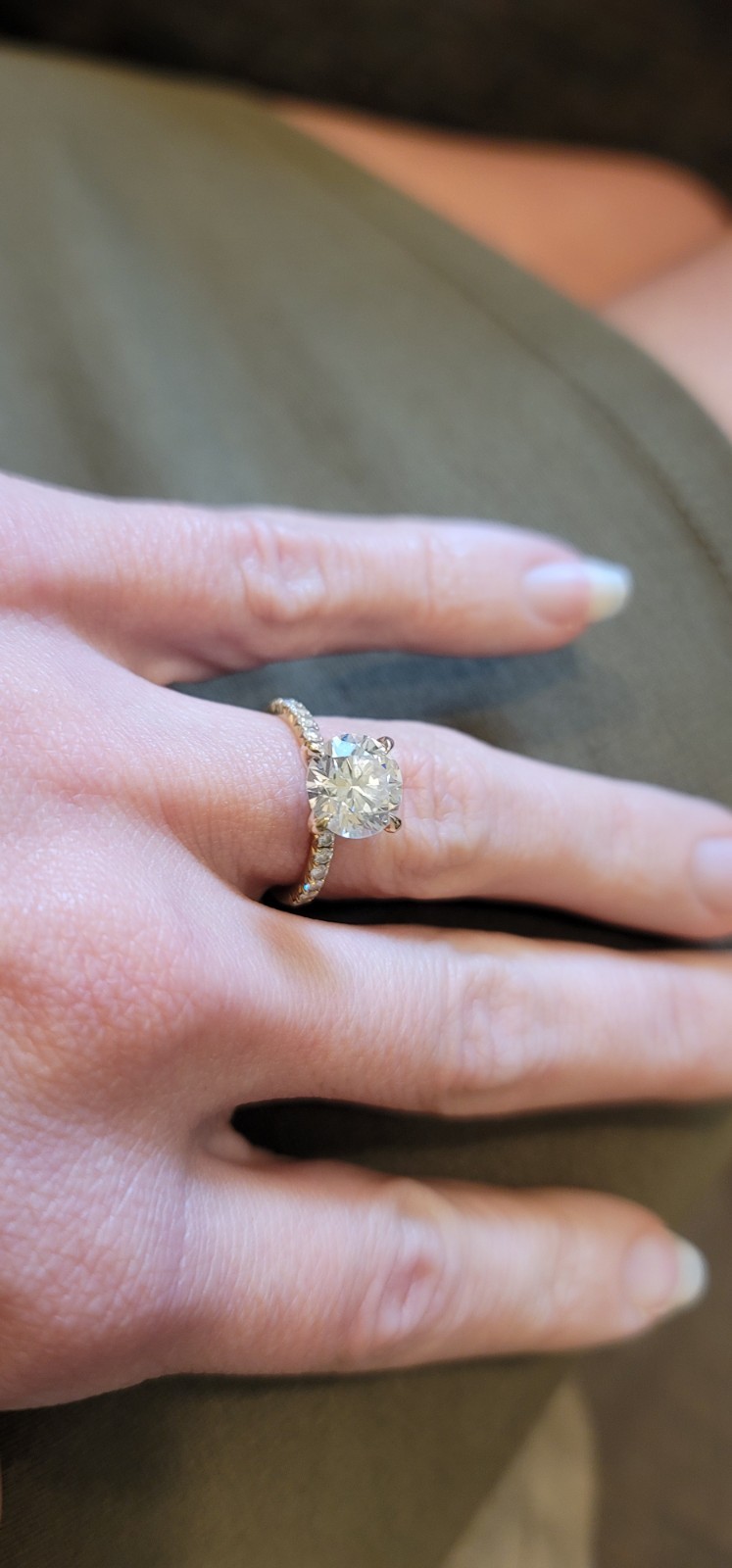 Custom 3 Ct Lab Grown Diamond Engagement Ring 14K Yellow Gold Size 7