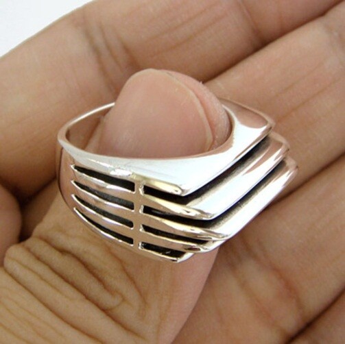 HEAT SINK SOLID STERLING 925 SILVER RING