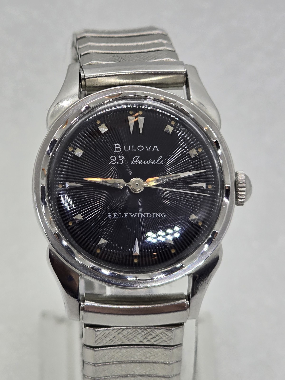 1959 Vintage Bulova 23 Jewel Automatic Black Sunburst Dial! Fully Serviced.