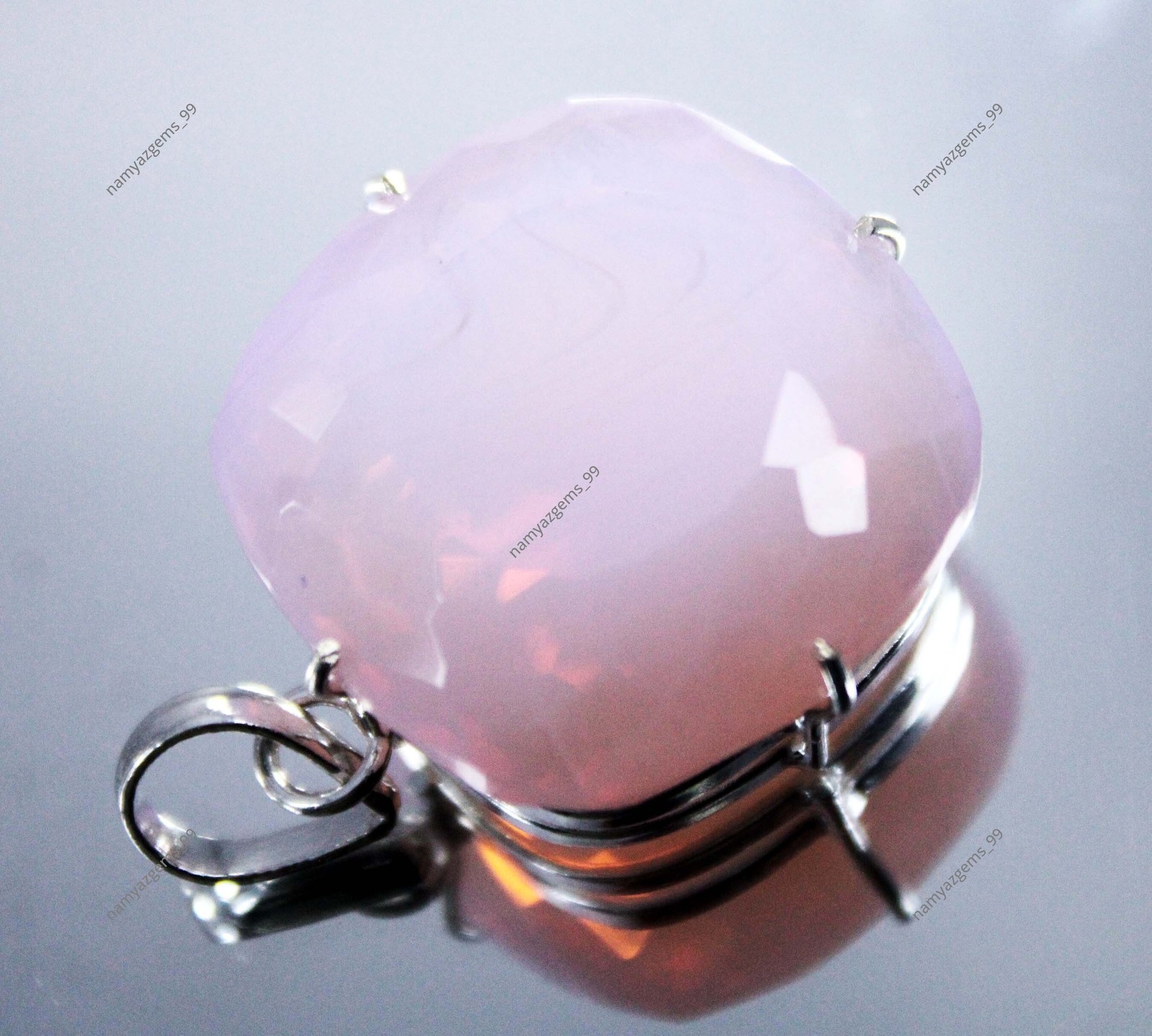 91.80 Ct Natural Pink Opal Cushion Welo Australian Certified Untreated Gemstone