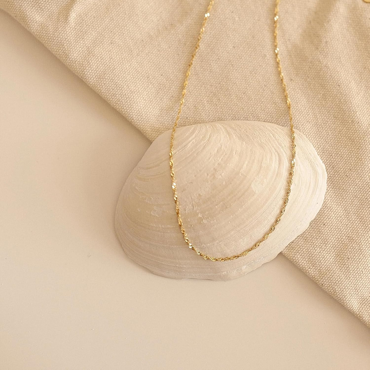 Gold Chain Necklace for Women – 18K Gold Plated Necklace Chain Dainty Gold Neckl