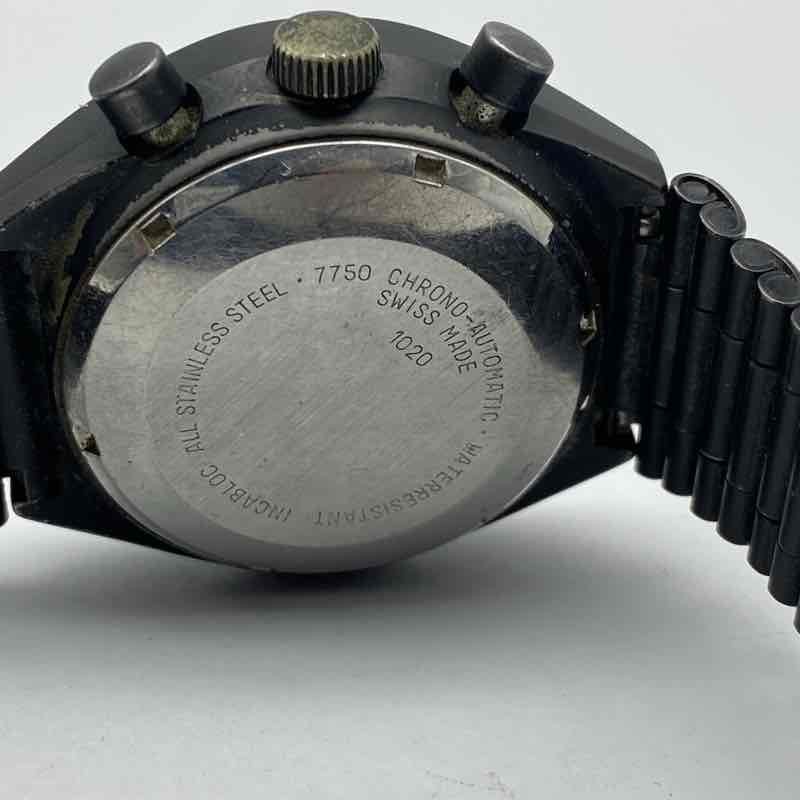 Vintage Le Phare Swiss Made Automatic Chronograph Valjoux 7750 Black 39mm