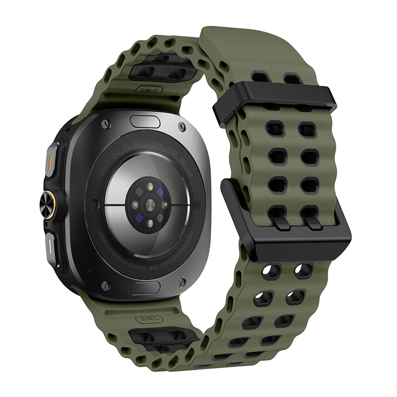 Marine Band For Samsung Galaxy Watch Ultra 47mm Strap TwoColor Silicone Sport