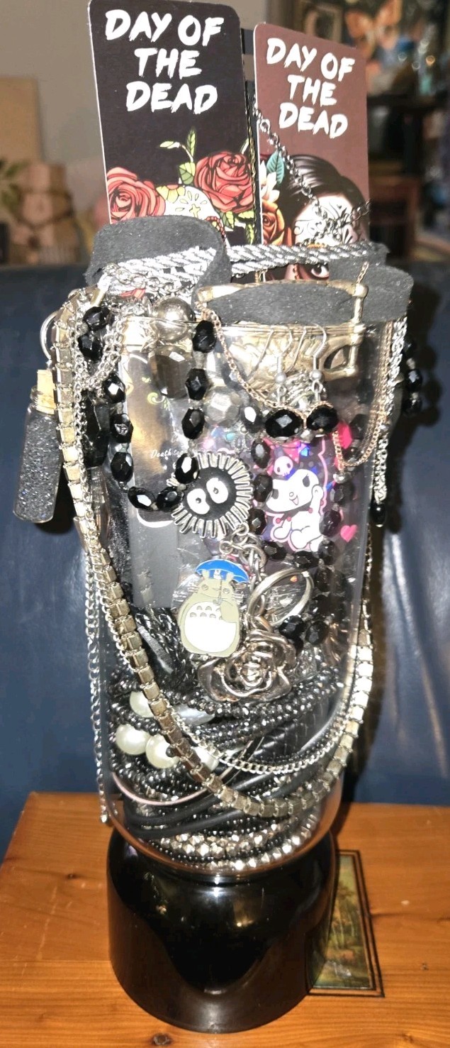Goth Black☠️ Emo Gems~Mystery Jewelry Jar~All Wearable Pieces/Packed Full