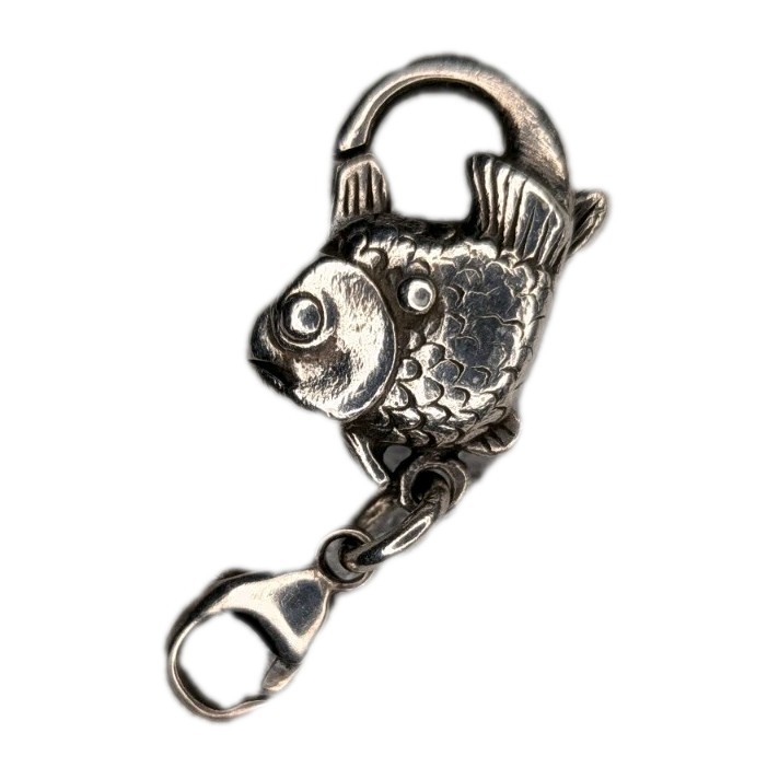 Authentic Trollbeads Big Fish Clasp Lock Sterling .925 Pure Fine Silver necklace