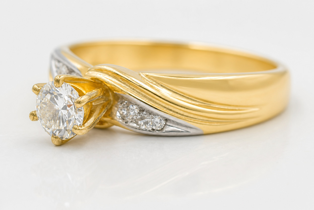 GENUINE 0.45 Cts DIAMOND ENGAGEMENT RING SOLID 14K GOLD – NWT – Free Appraisal