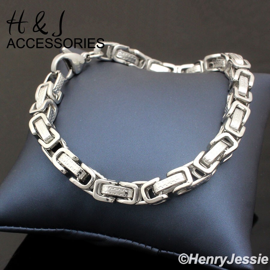 16″-40″MEN’s Stainless Steel 6.5mm Silver Byzantine Box Link Chain Necklace*AT