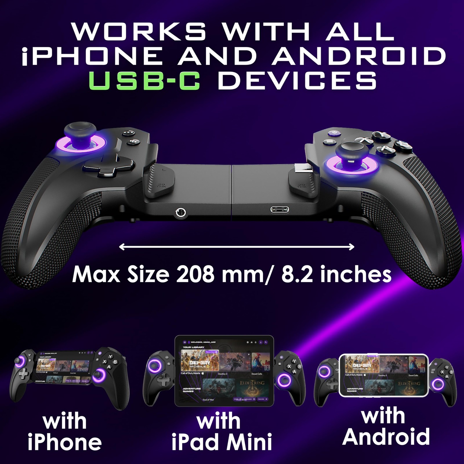Elo Vagabond Mobile Gaming Controller – Iphone 15/16 Ipad Mini Android Phone