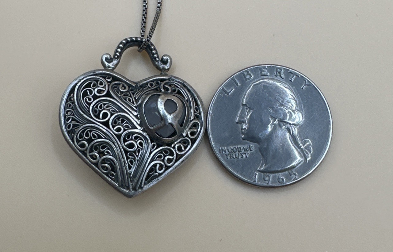 Vintage 925 Sterling Silver Brighton Heart Pendant Necklace