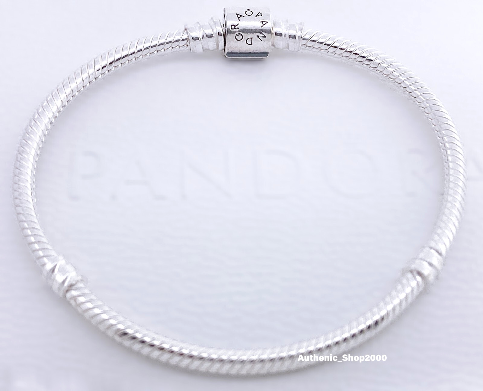 New 100% Authentic PANDORA 925 Ale Silver Barrel Clasp Charm Bracelet 598816C00