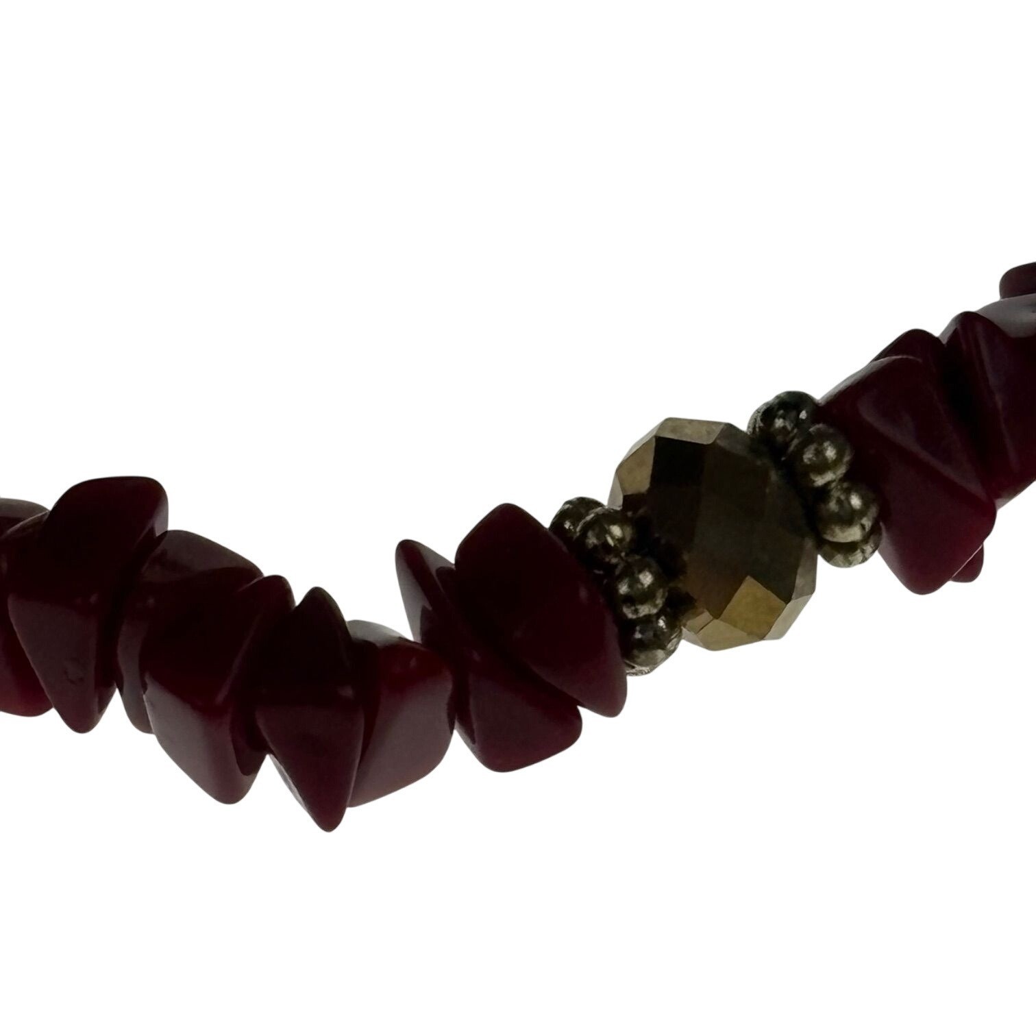 Ganz Red Purple Gold Silver Beaded Stretch Bracelet Acrylic Stretches Bday Gift