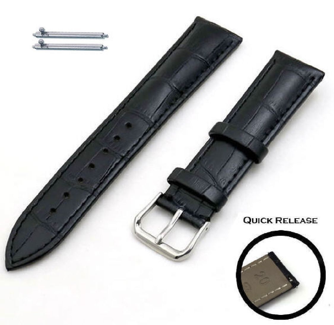 Steel and Leather Replacement Watch Band Fits Citizen AT2141-52L H504-S083290
