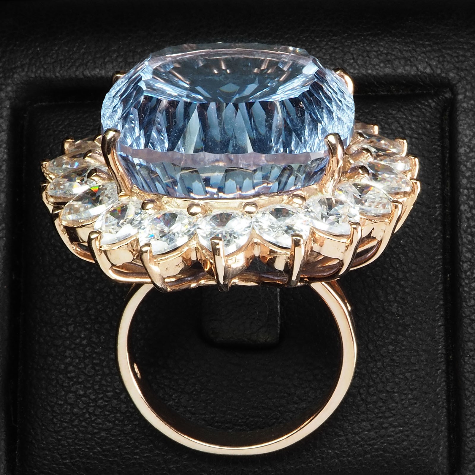 Color Changing Alexandrite Concave 37.15Ct 925 Sterling Silver Rose Gold Rings