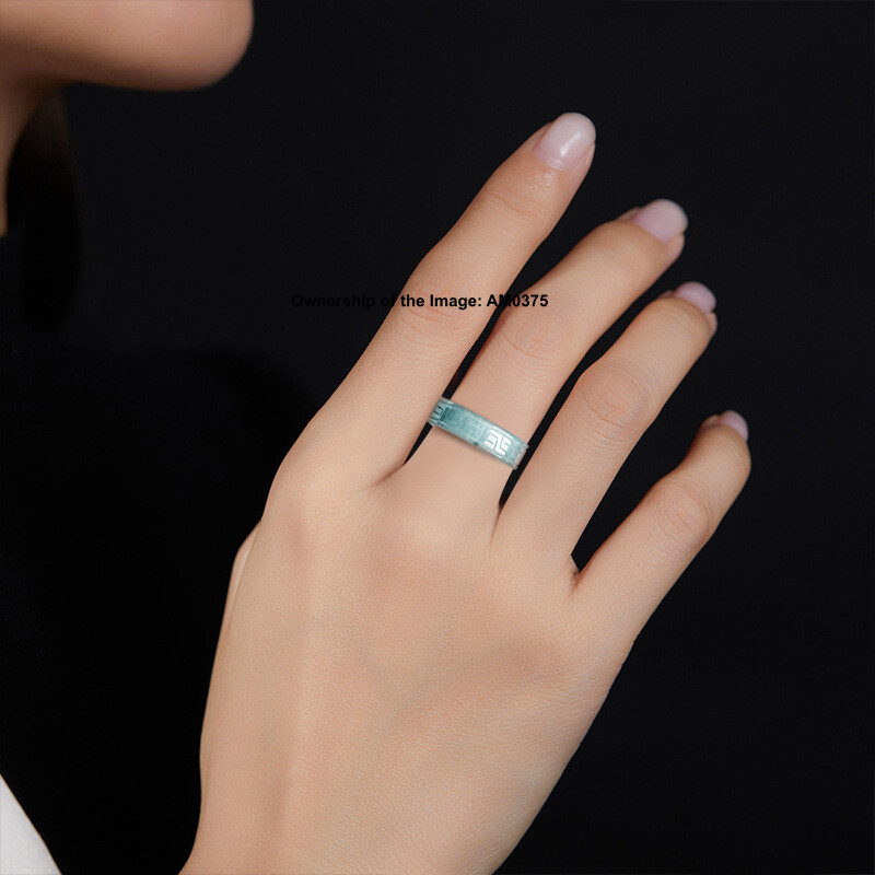 Natural Jadeite Jade Band Ring Women Men 5mm Real Natural Jade US Size 5-9