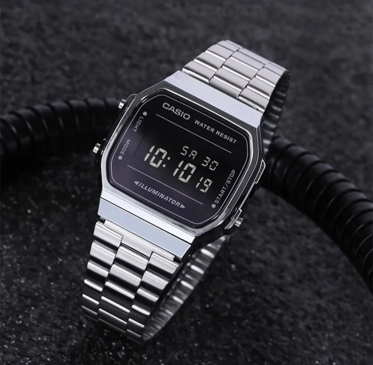 Sport Digital Classic Square Casio Watch for Men A168WEM-1