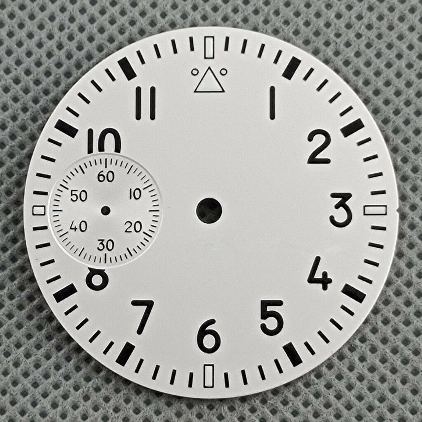 New White Watch Dial Green Luminous For Seagull ETA 6497 ST3600 Movement D