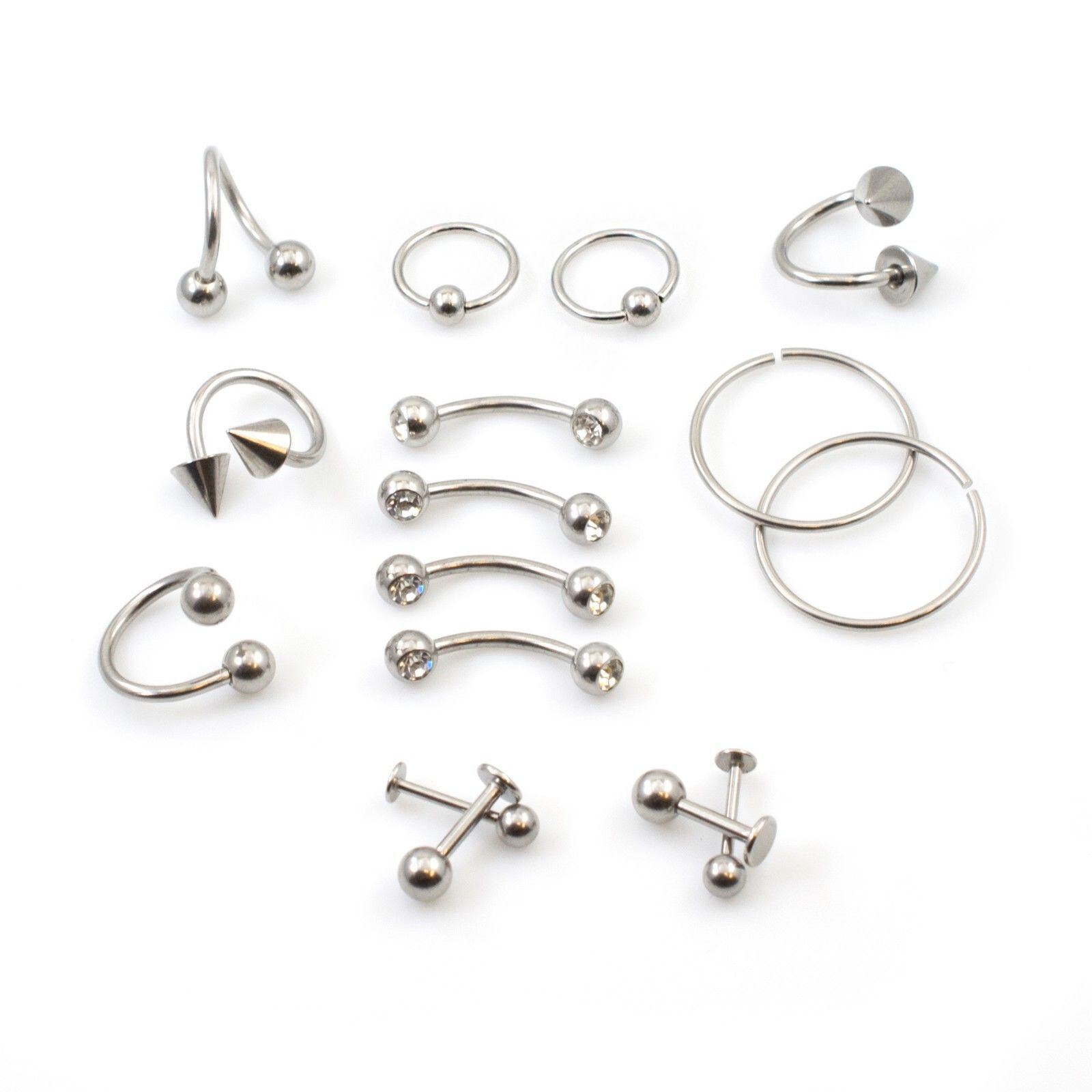 22 Parts Piercing Kit Forceps Needles and Gauge Measurement Tool
