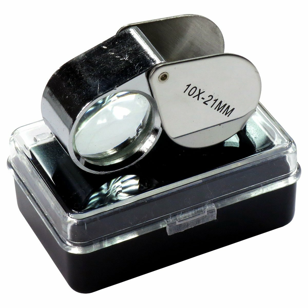 2-Pack 10X 21mm Jewelers Jewelry Eye Loupe Magnifying Glass Lens Low Vision Aid
