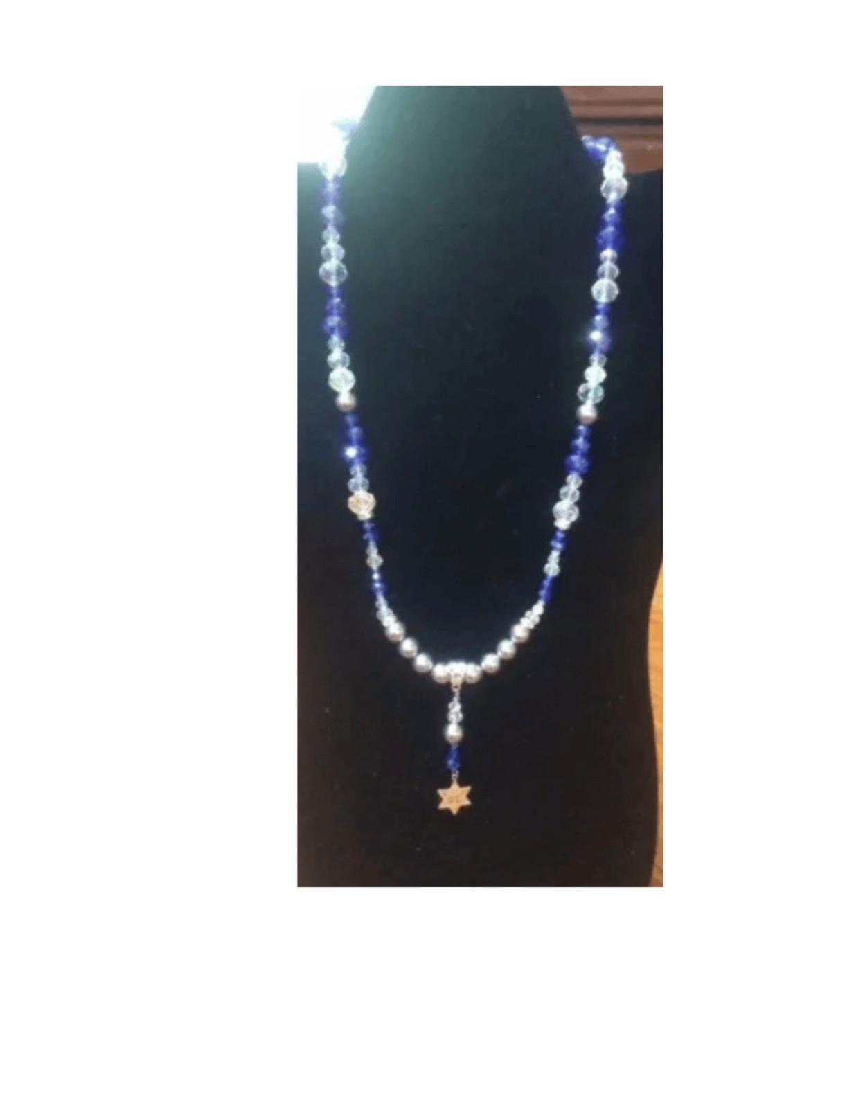 21 1/2 in. Necklace with Star of David Cross Pendant
